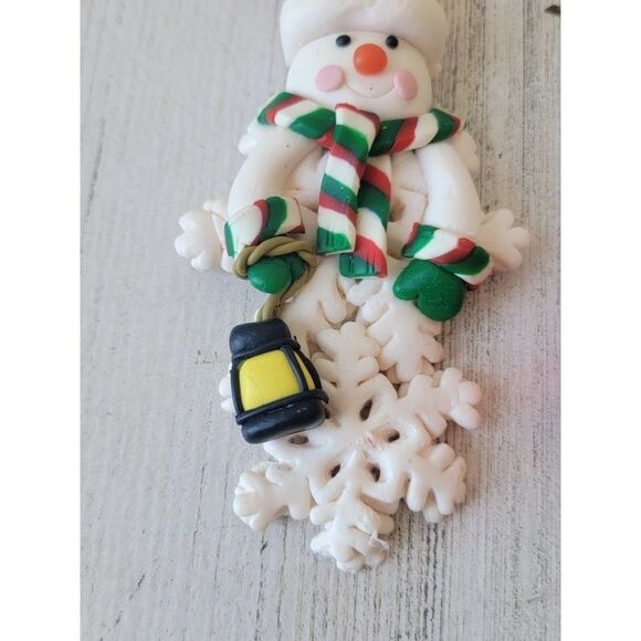 Snowman snowflake glitter Bell ornament Xmas set Lantern - Picture 4 of 8